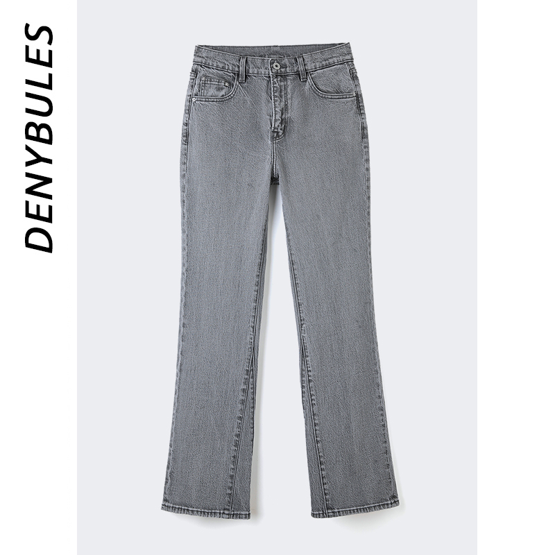 DNYBULES【雪花纹微喇裤】徕卡弹力微喇牛仔裤时尚百搭显瘦