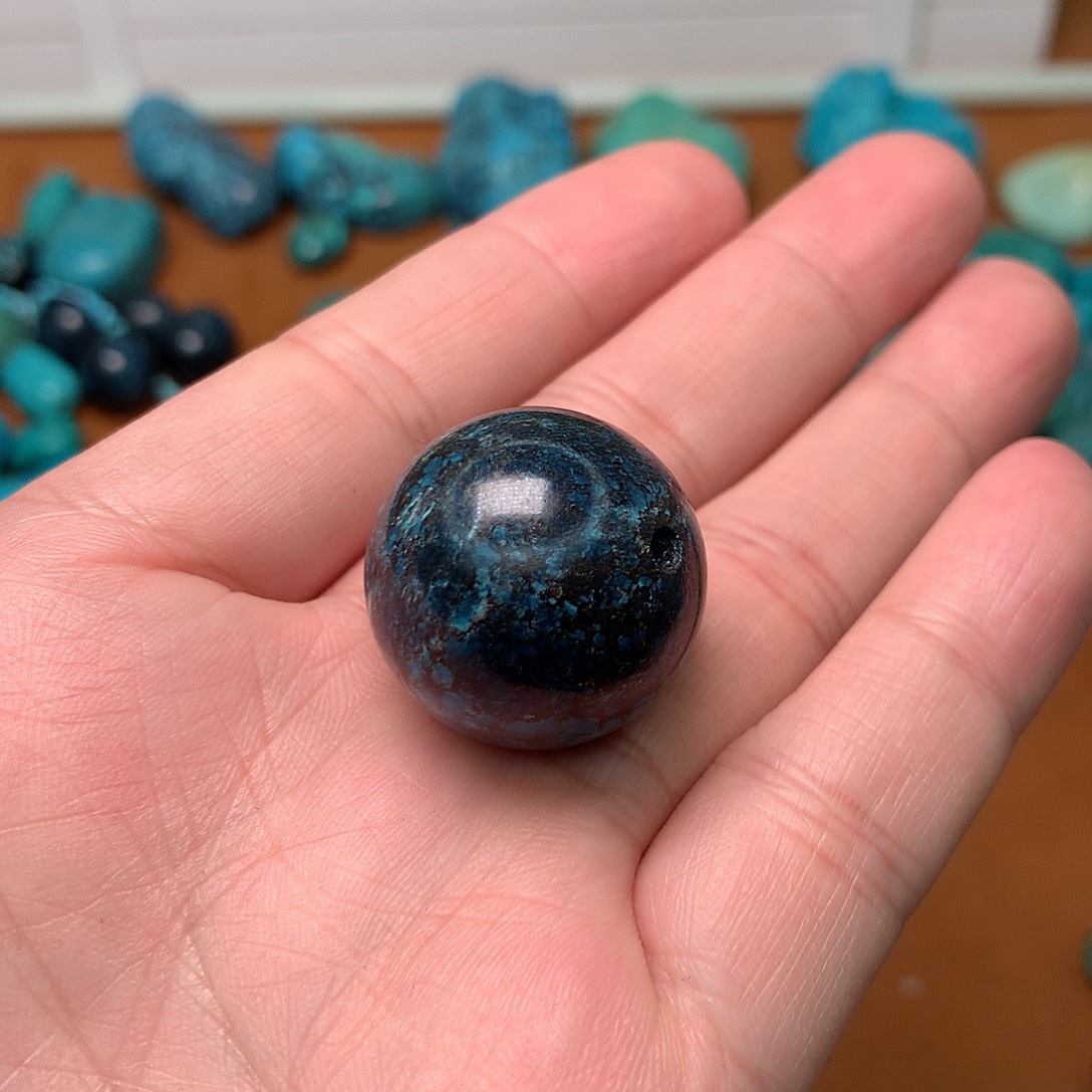 绿松石珠宝奇石未镶嵌米****晚