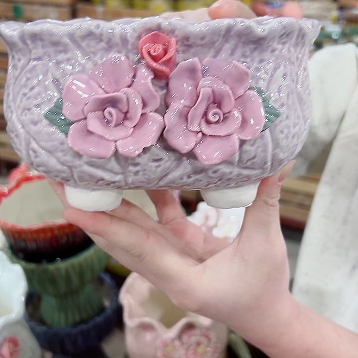 有孔.凑满10元发货多肉陶瓷花盆！