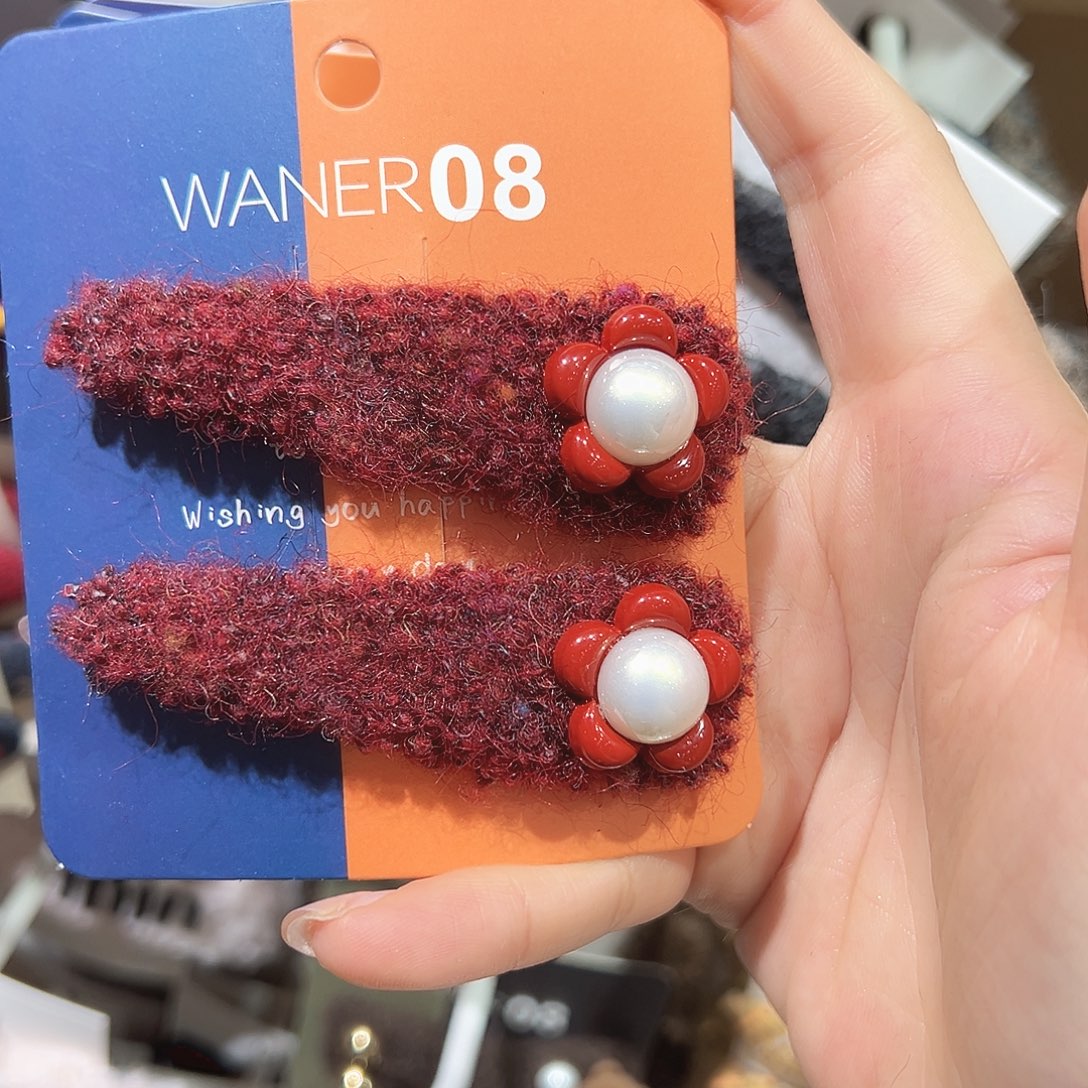 羽毛铁合金红色小花