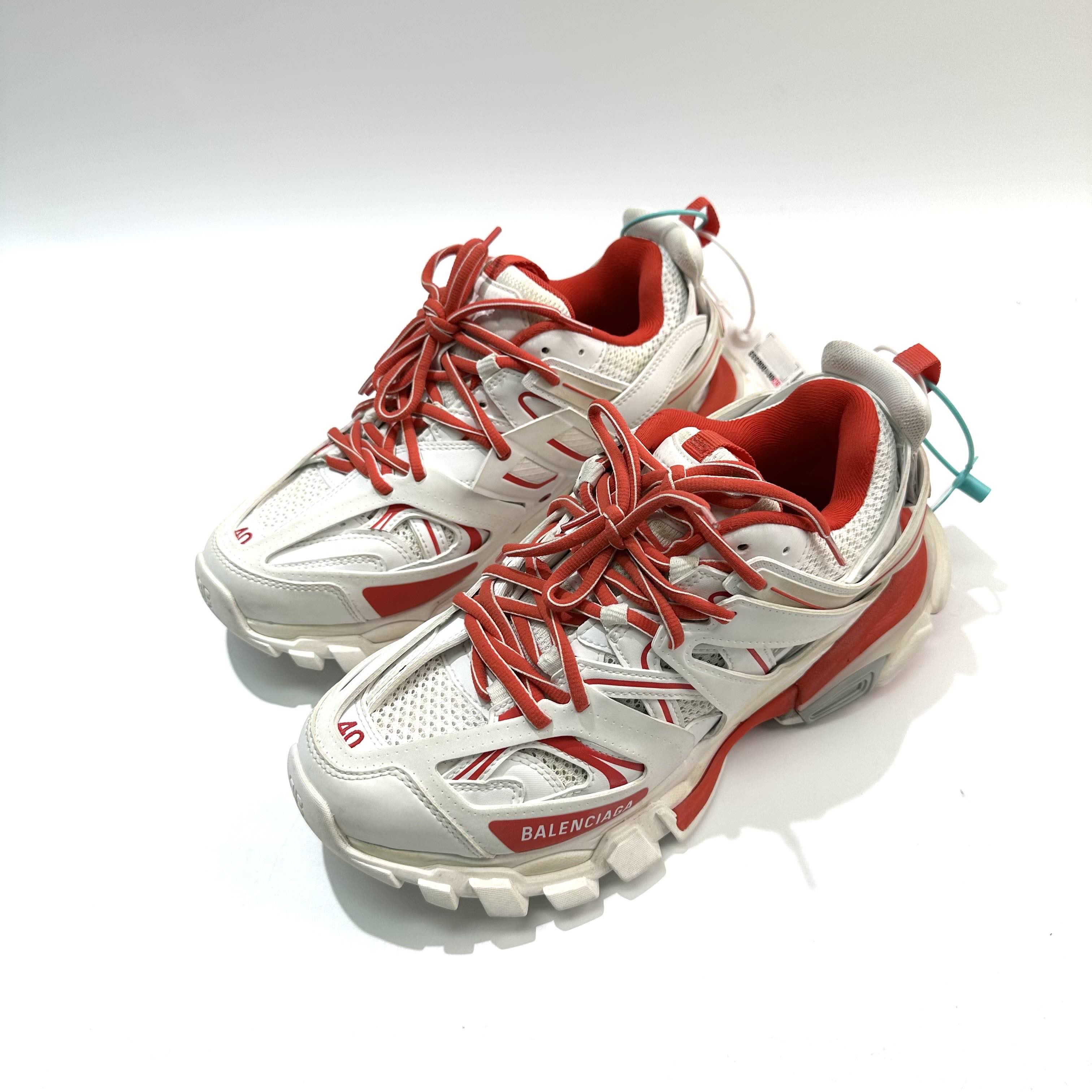 未使用 Balenciaga/巴黎世家 40码 白红做旧 Track老爹鞋bl0235
