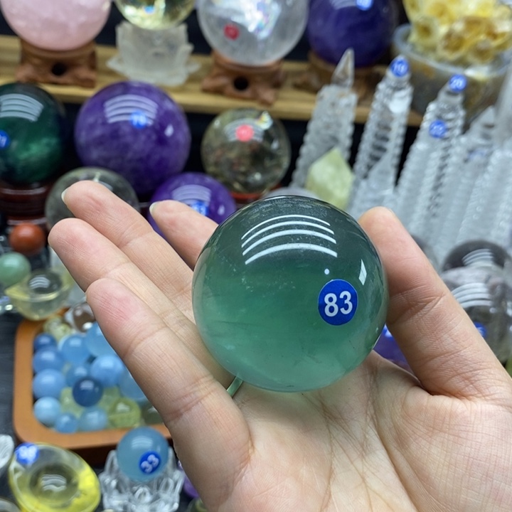 石材天然绿萤石球