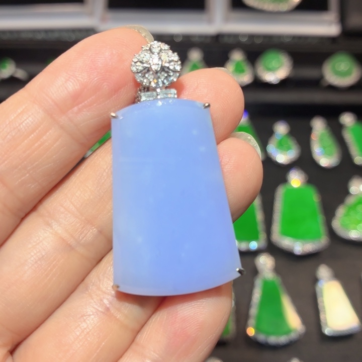 翡翠18K金镶嵌吊坠(不含链)翡翠