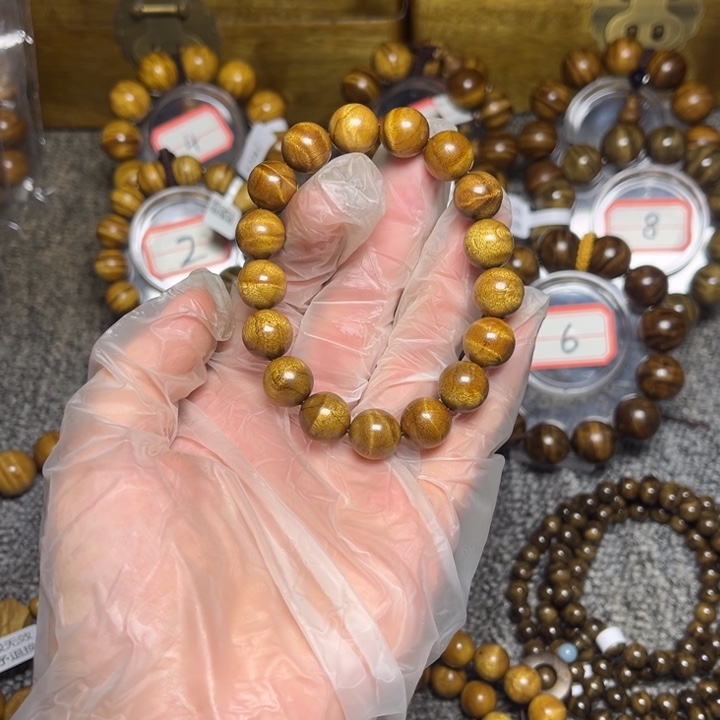 飛***凡手串/手链楠木（金丝楠）枯木老料水波1.2