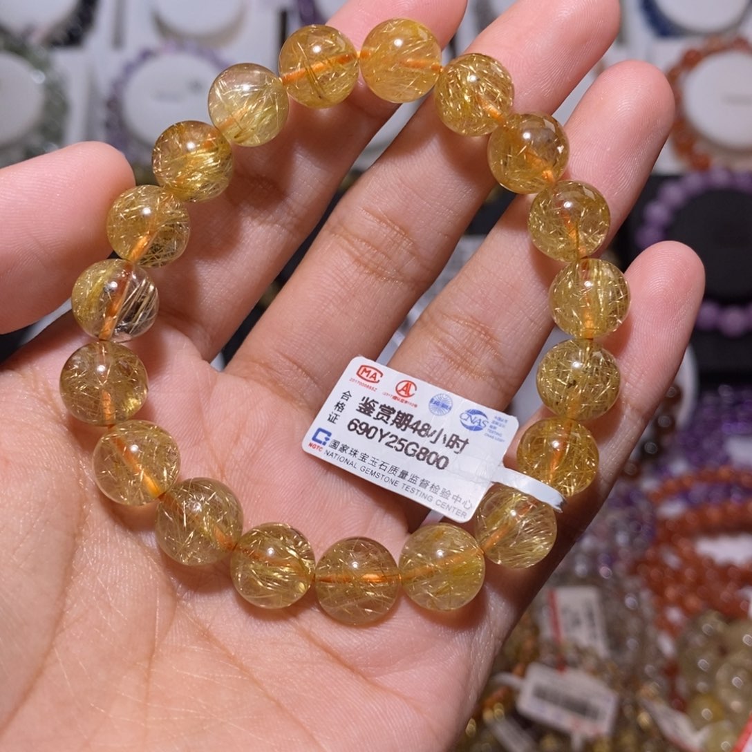 【闪购商品】发晶手串未镶嵌是**呀烟花钛晶10.2mm