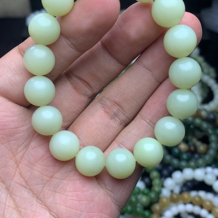 和田玉未镶嵌手串新疆若羌料 精品卡12