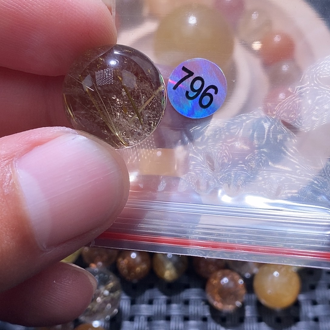 躺****手链未镶嵌发晶天然水晶手串