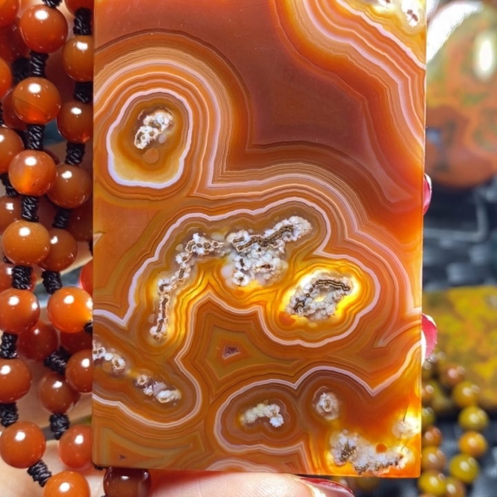 玛瑙/玉髓颈饰足银镀金镶嵌樱*树