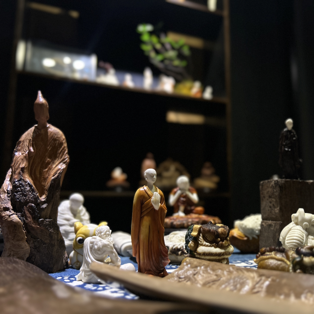 意境茶空间把玩手工雕刻摆件随形创意木制摆件