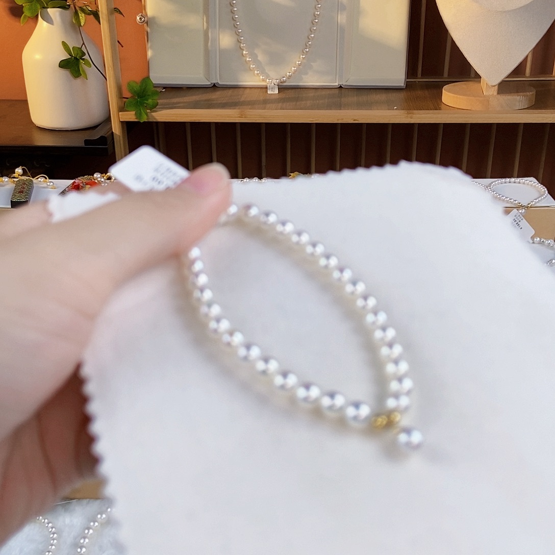 淡水珍珠手绳18K金镶嵌