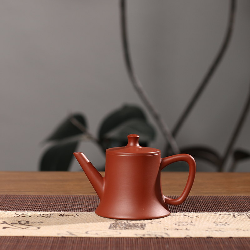 潮州朱泥手拉壶开运壶小容量功夫大茶壶手工朱泥茶壶