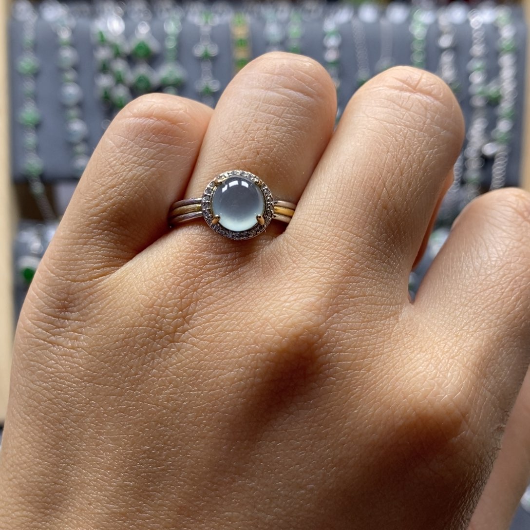 翡翠颈饰银S925镶嵌374号戒指