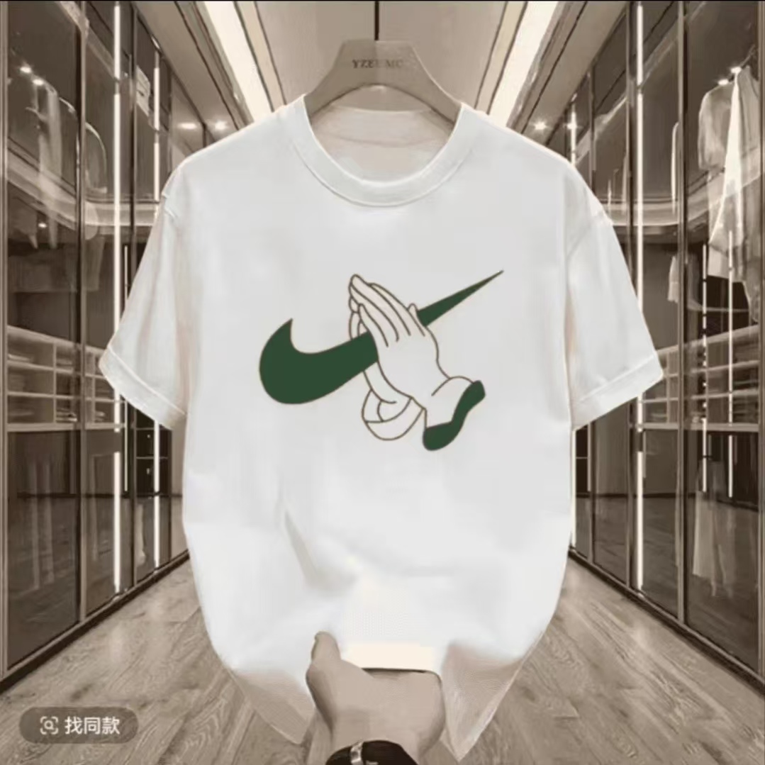 新款男士圆领短袖t恤潮流个性半袖2025夏季圆领正肩日常情侣