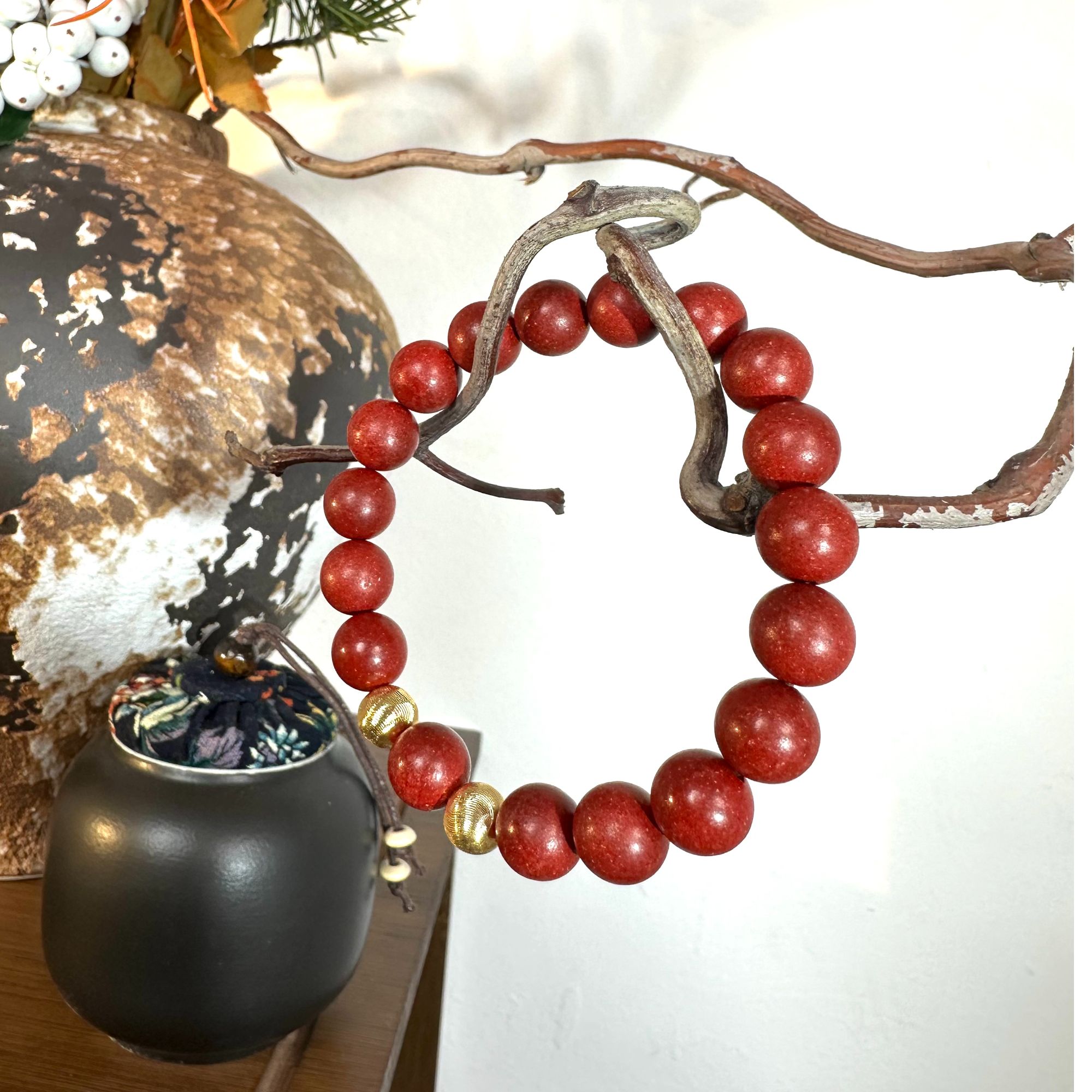 【晚吟】非遗合香-「花蕊夫人」 1.0mm合香珠天然手工制作手串