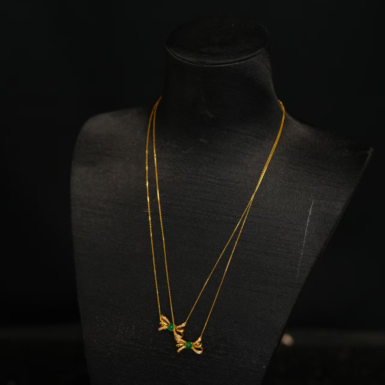 【初见珠宝】18K金祖母绿项链22-2CH176X156【多样性发一件】