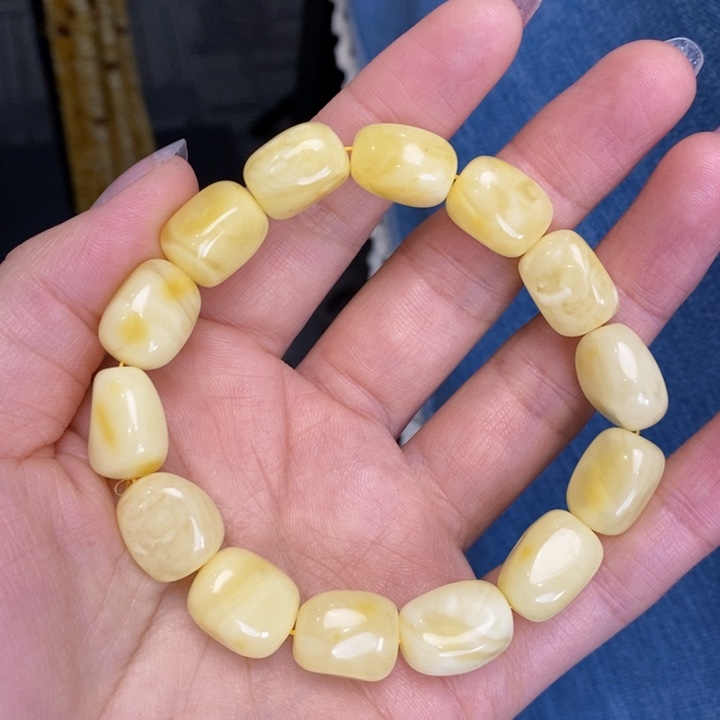蜜蜡手链未镶嵌天然无优化琥珀蜜蜡