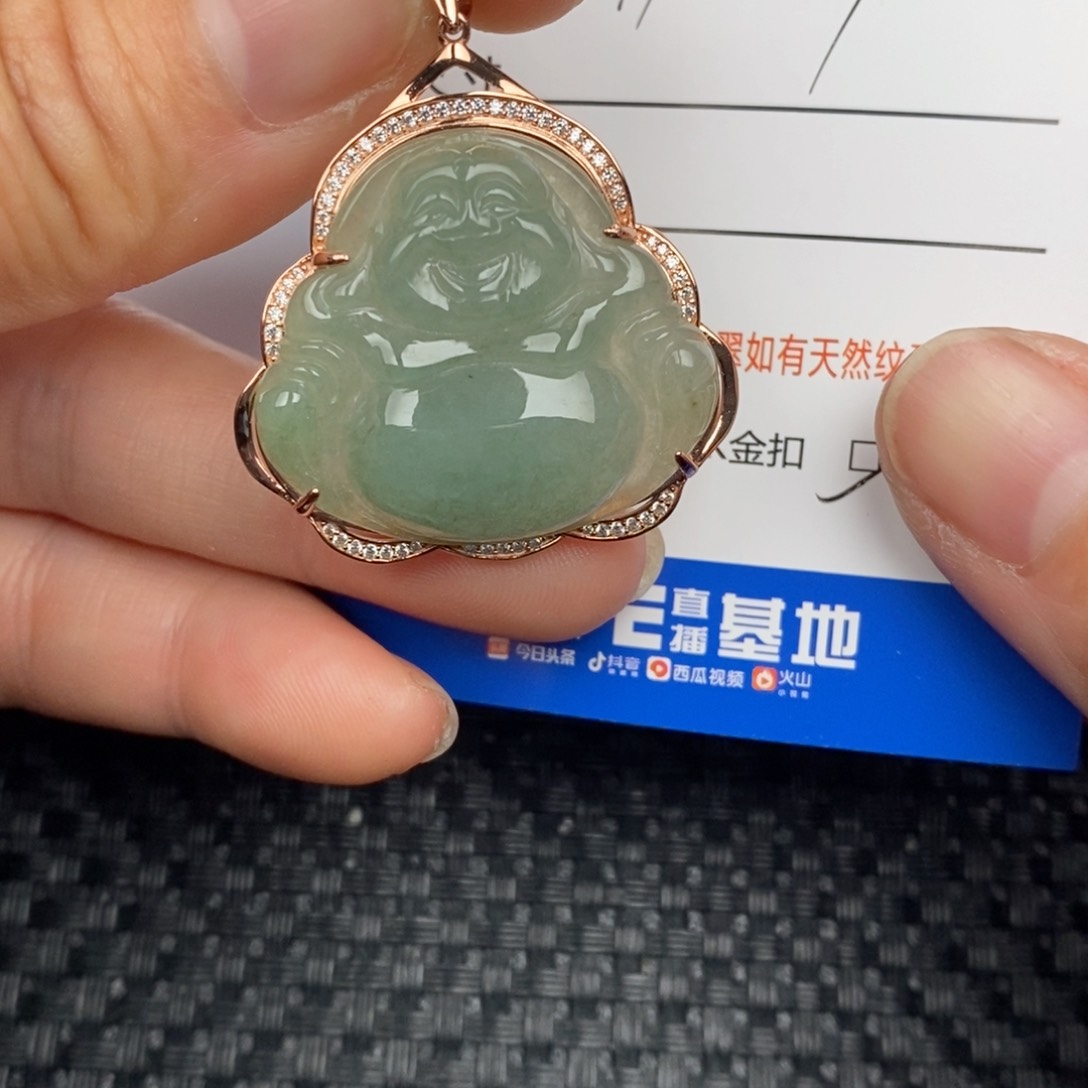 翡翠颈饰银S925镶嵌啊*吊坠