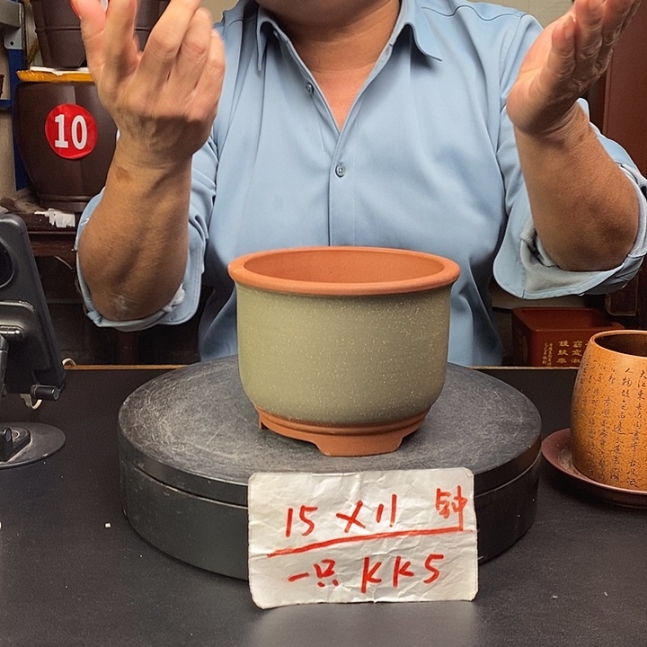 紫砂花盆货号一只KK5