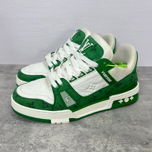 95新 LouisVuitton/路易威登 白绿牛仔吹那trainer正品/福利/潮鞋
