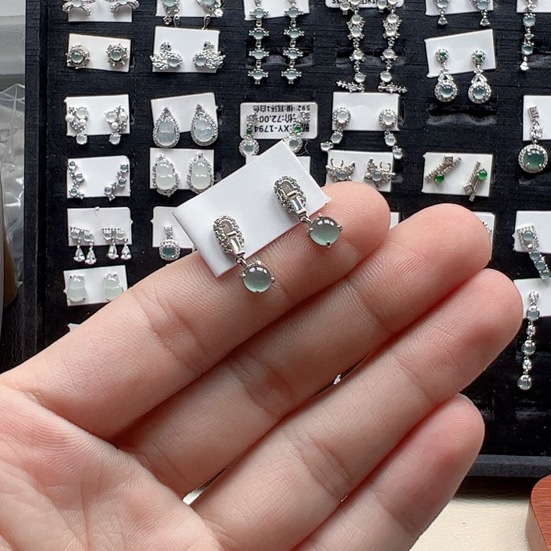 翡翠手链银S925镶嵌天然翡翠A货