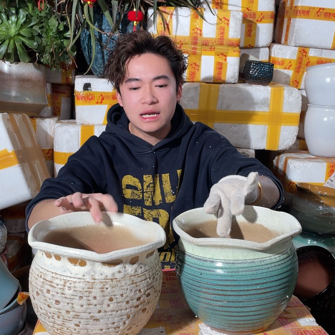 无铅玻璃宜兴紫砂花盆