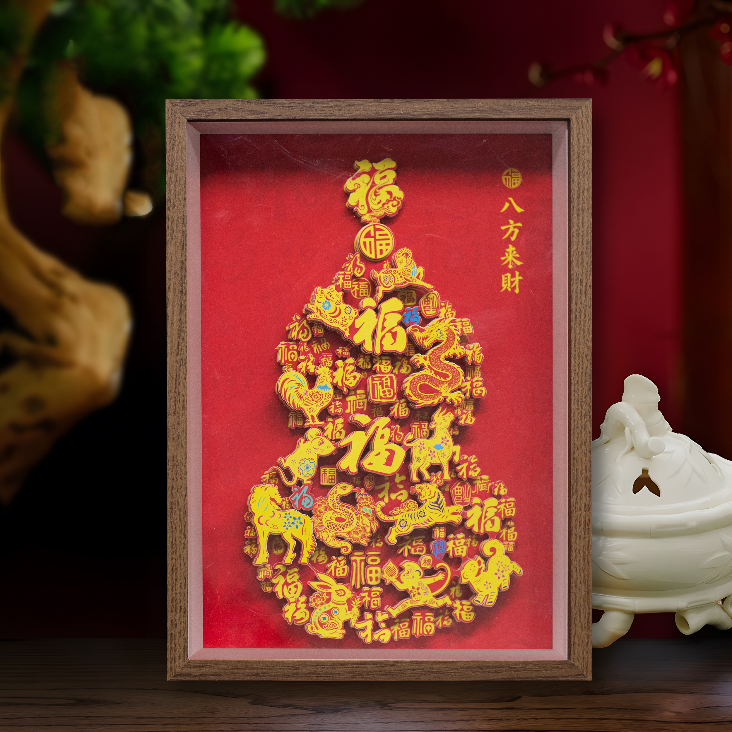 福禄寿纸雕葫芦剪纸文创礼物摆件客厅装饰挂件中国风立体葫芦2331