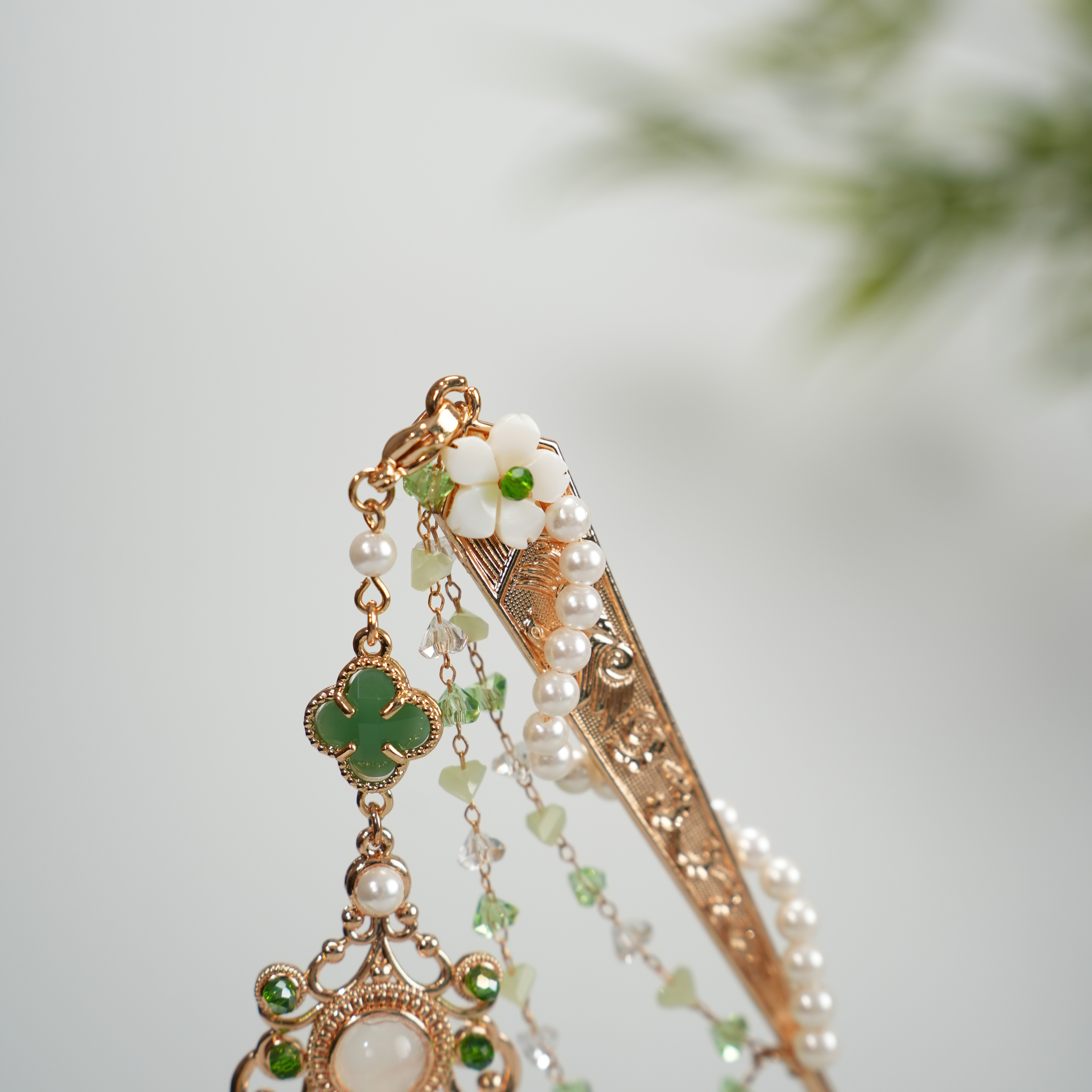 古悦倾城【绿丝绦单簪】古风长流苏发簪中国风汉服配饰中式古典发饰