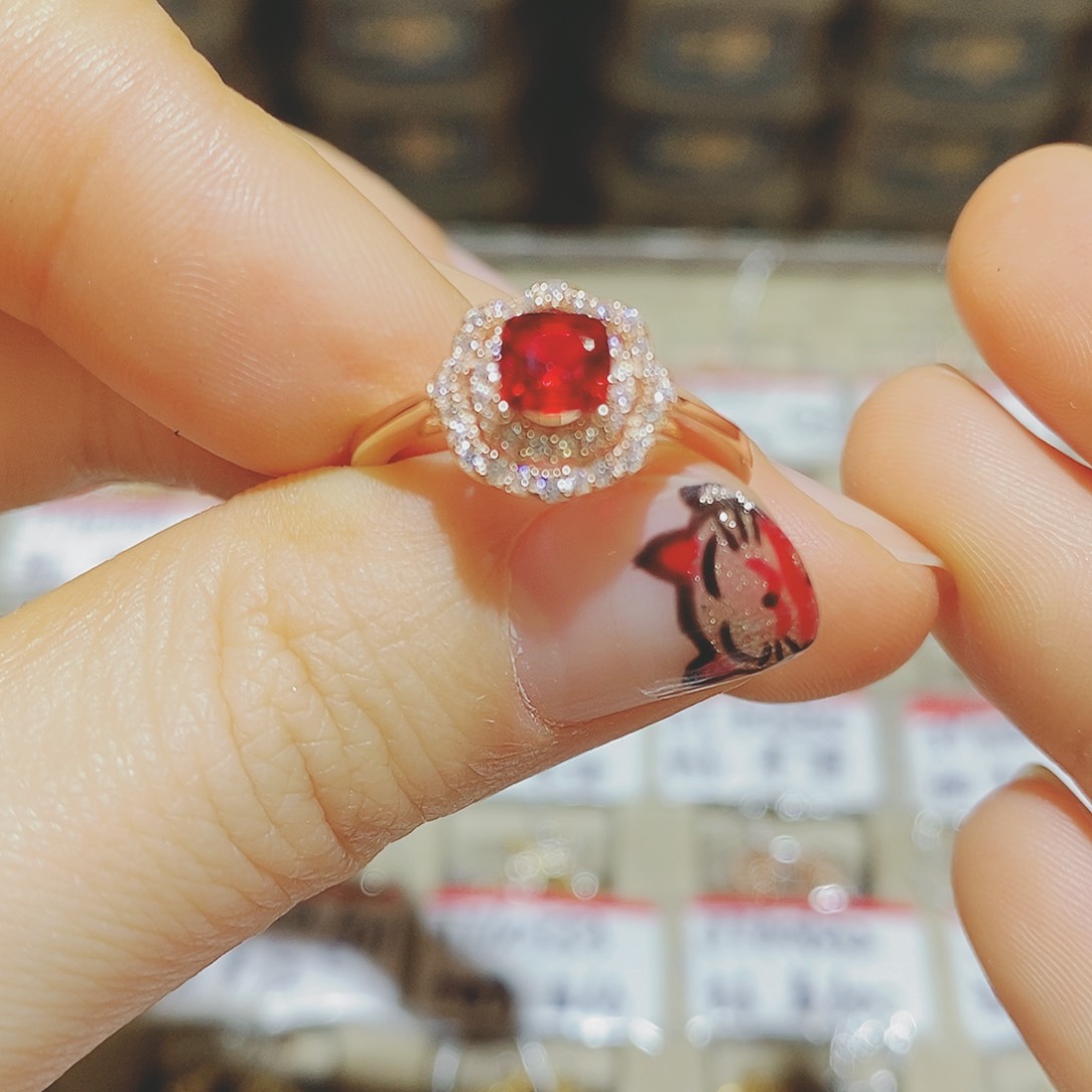 尖晶石戒指银S925镶嵌糖***?