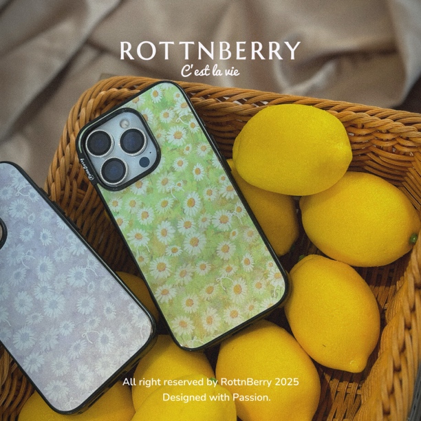 RottnBerry · 小雏菊手机壳清新绿色适用iphone16plus/15promax