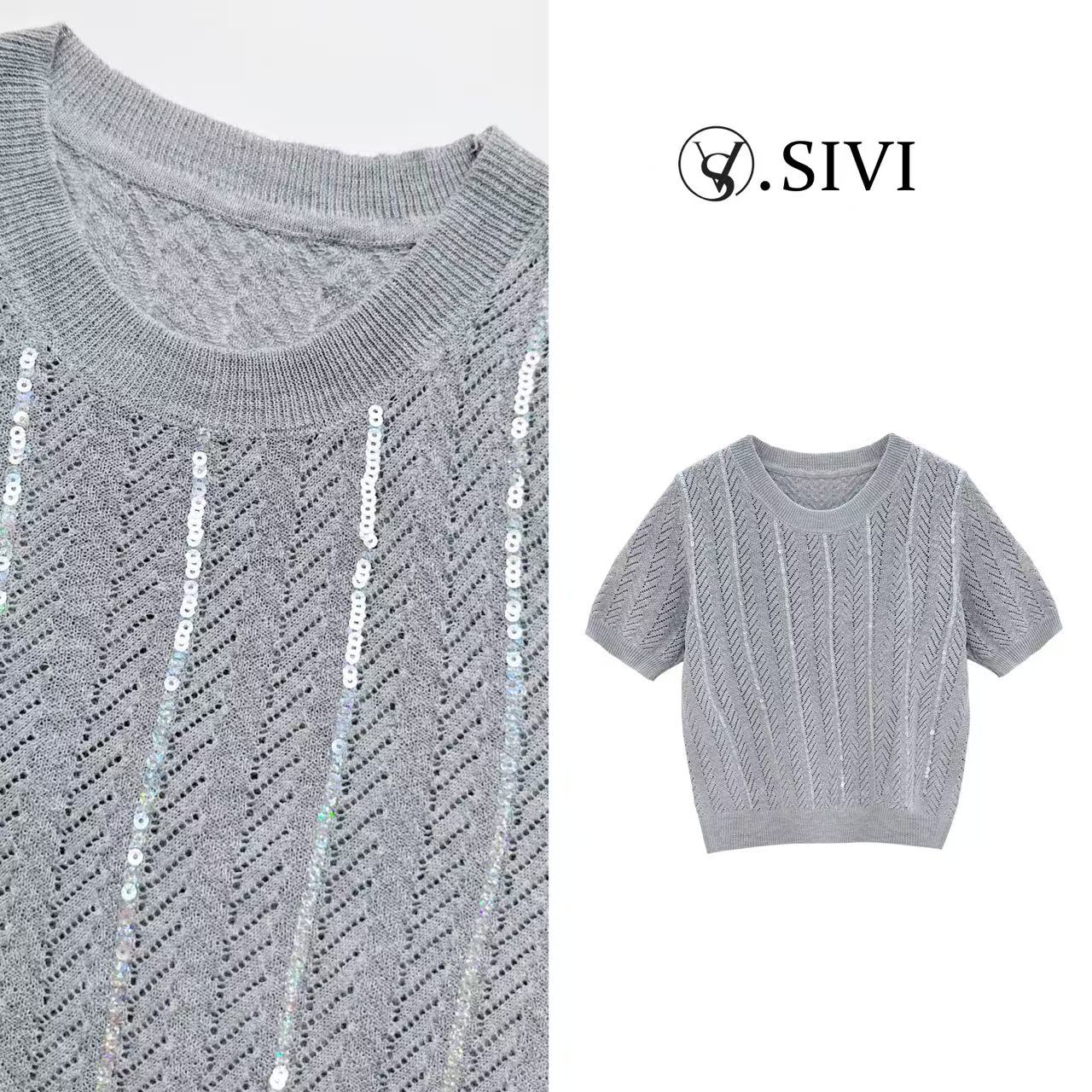 熙薇【梦幻佳人】2025春季新款时尚气质休闲打底毛衣H1665