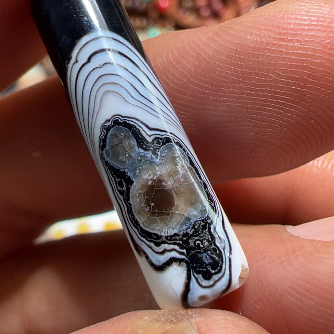 玻璃颈饰墨白藏传出品26