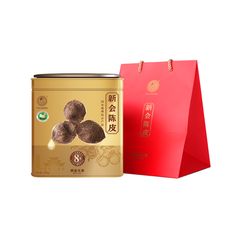 茶妈妈新会陈皮八年陈陈皮茶新会柑茶礼200g罐装正宗核心