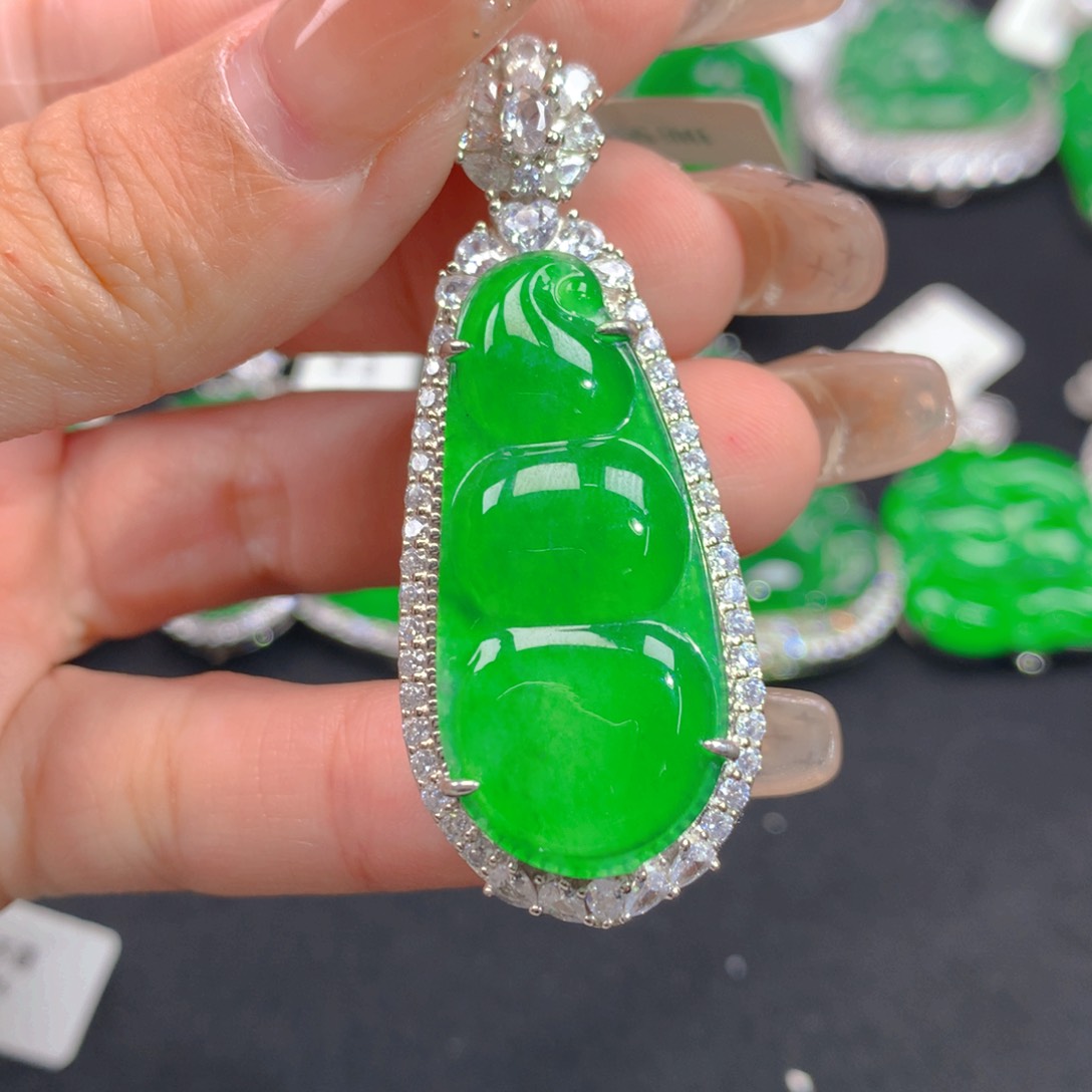 翡翠颈饰银S925镶嵌1111111111