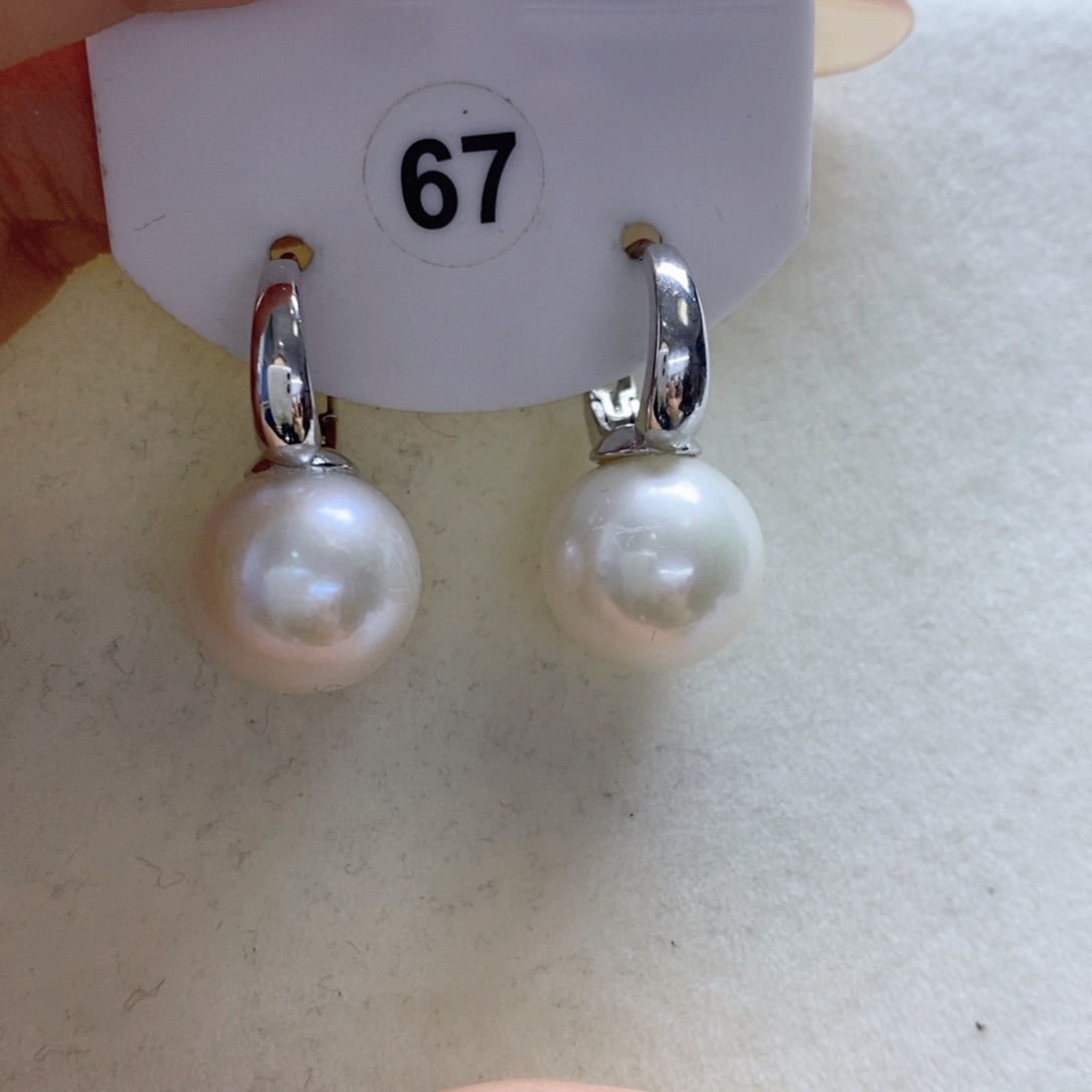 淡水珍珠耳饰银S925镶嵌