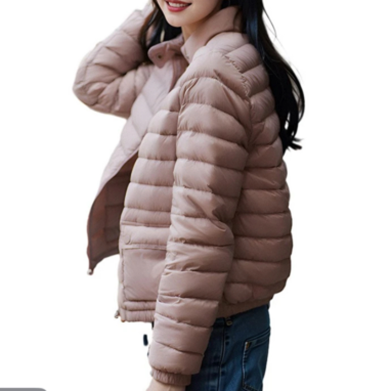 轻薄羽绒服女短款冬季2025年新款小个子宽松鸭绒面包服外套