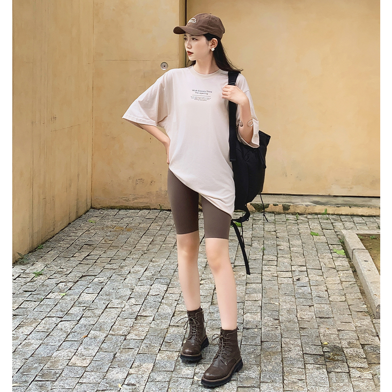 美洋MEIYANG许愿杂货铺T恤字母印花休闲宽松廓形中袖上衣