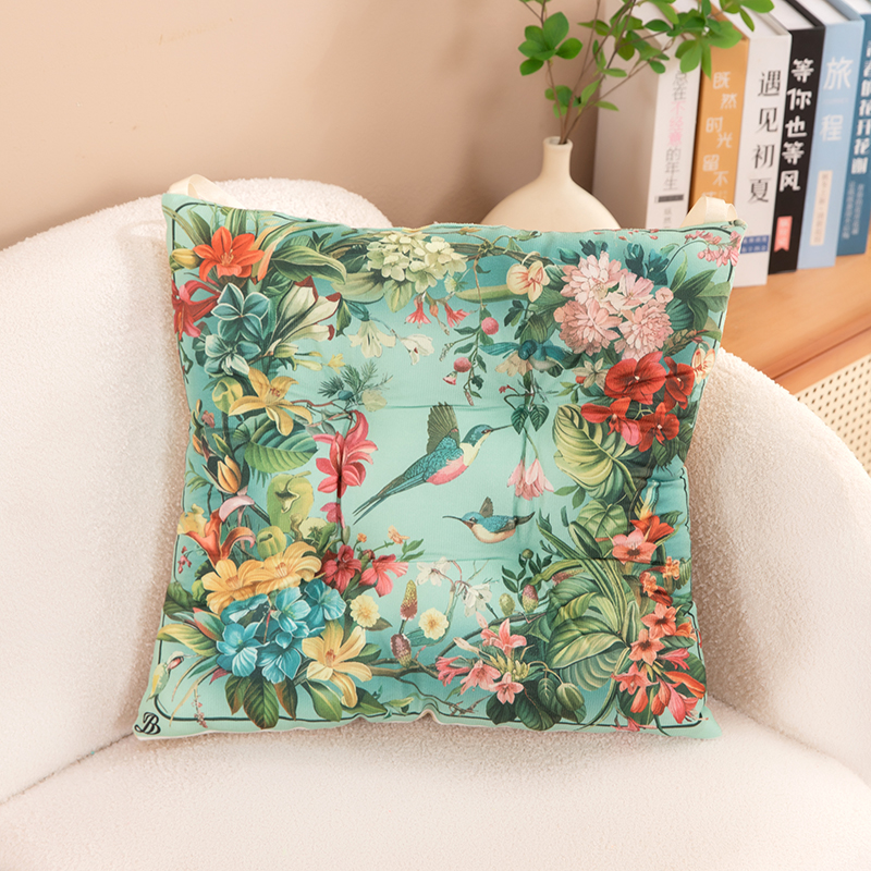 民族风喜鹊毛绒坐垫办公室学生宿舍久坐加厚椅子榻榻米屁股垫