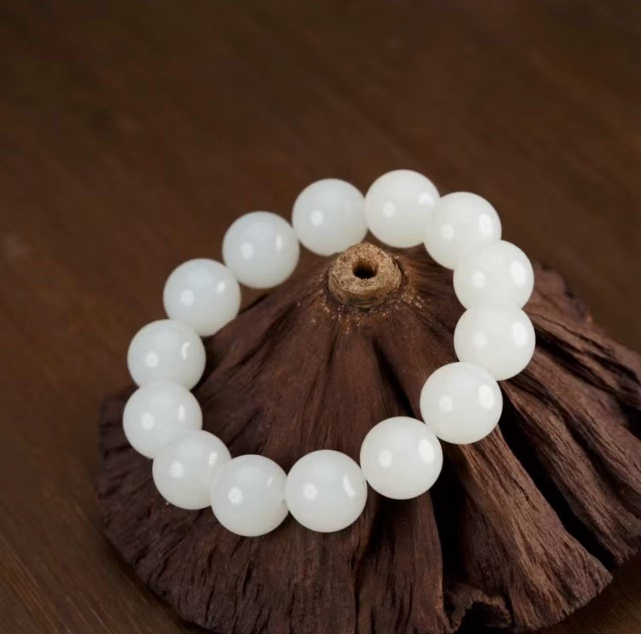 天然正品珍藏和田玉手链男士手链男女同款卡14mm（基地质检发货）