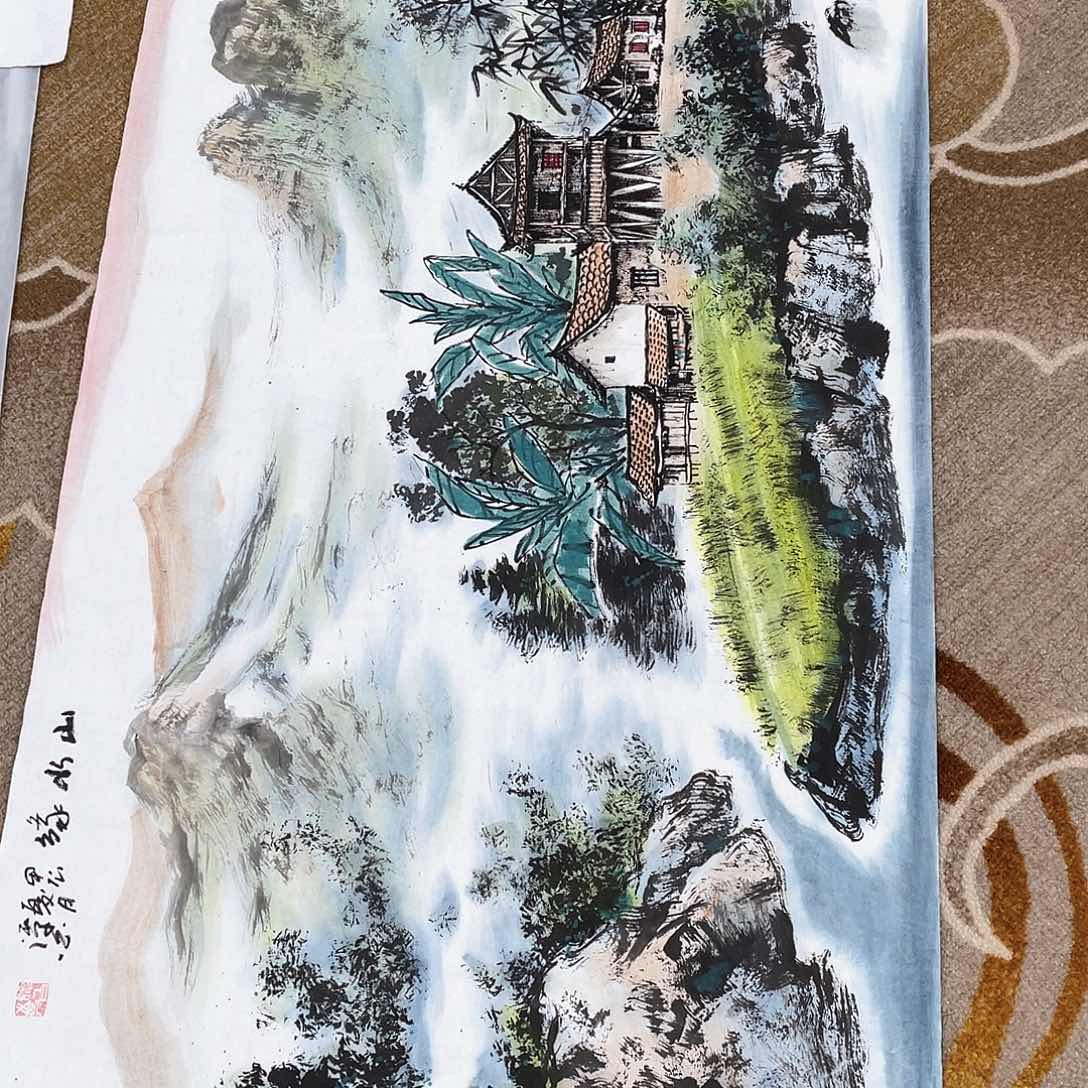 国画阳**爷绘画作品作者谭白画心