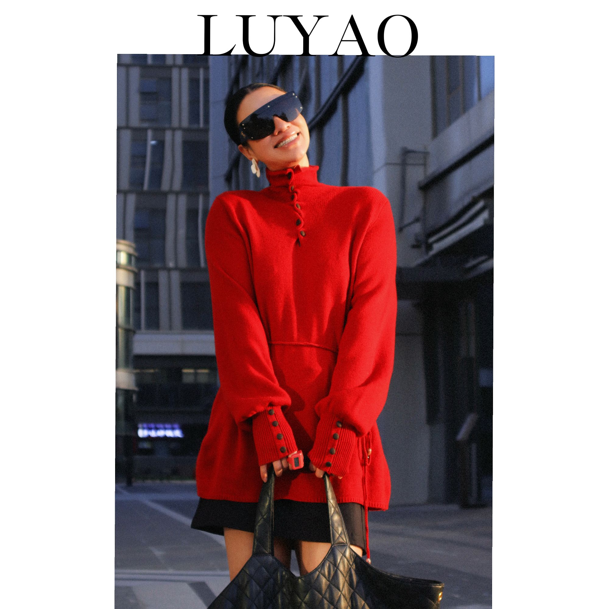 【LUYAO.录垚原创】“红枫 ”-针织羊毛毛衣