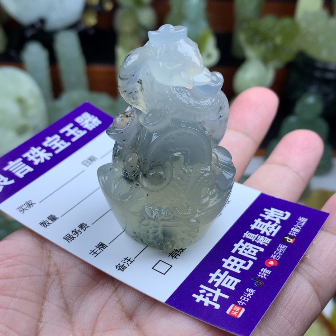 岫玉手把件未镶嵌