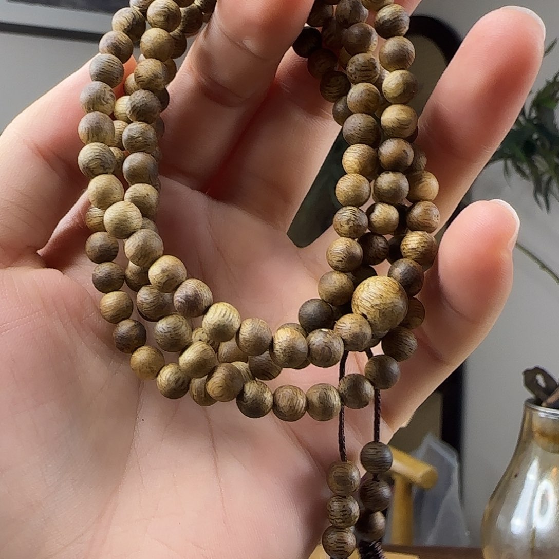 手串沉香奇楠沉香莺歌绿奇楠卡5圆珠多圈手串一条