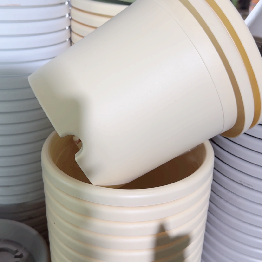 树脂四季盆4#无拖米黄10