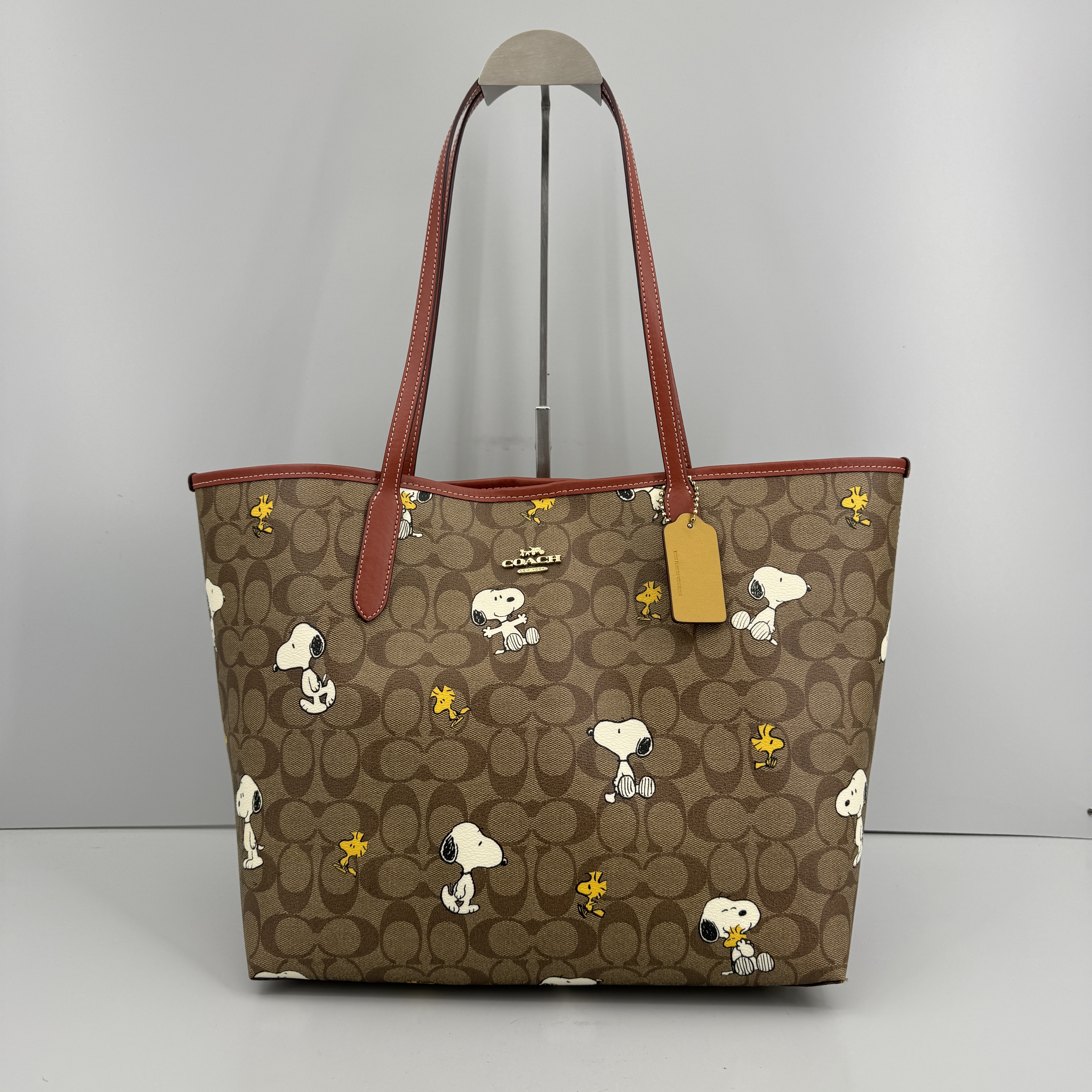 95新 COACH/蔻驰 小林city33史努比老花托特包33*29*15cmBM120404