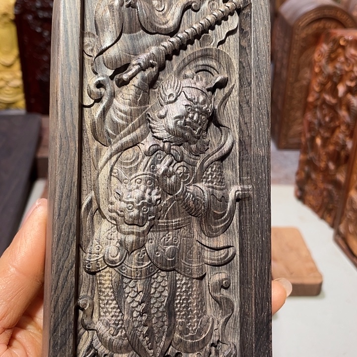 峰***下东非黑黄檀（紫光檀）大号双面