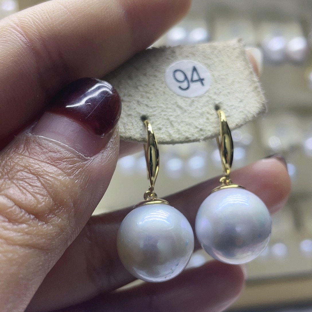 淡水珍珠耳饰银S925镶嵌