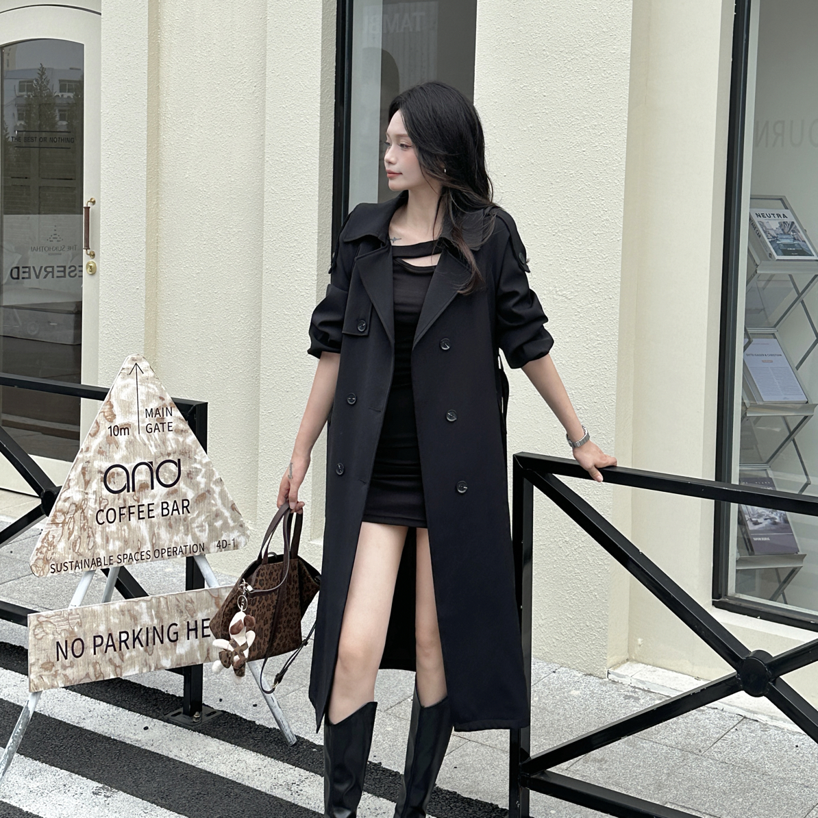 【XIAO】常规百搭新款小众英伦风休闲款不夹棉风衣外套秋8577