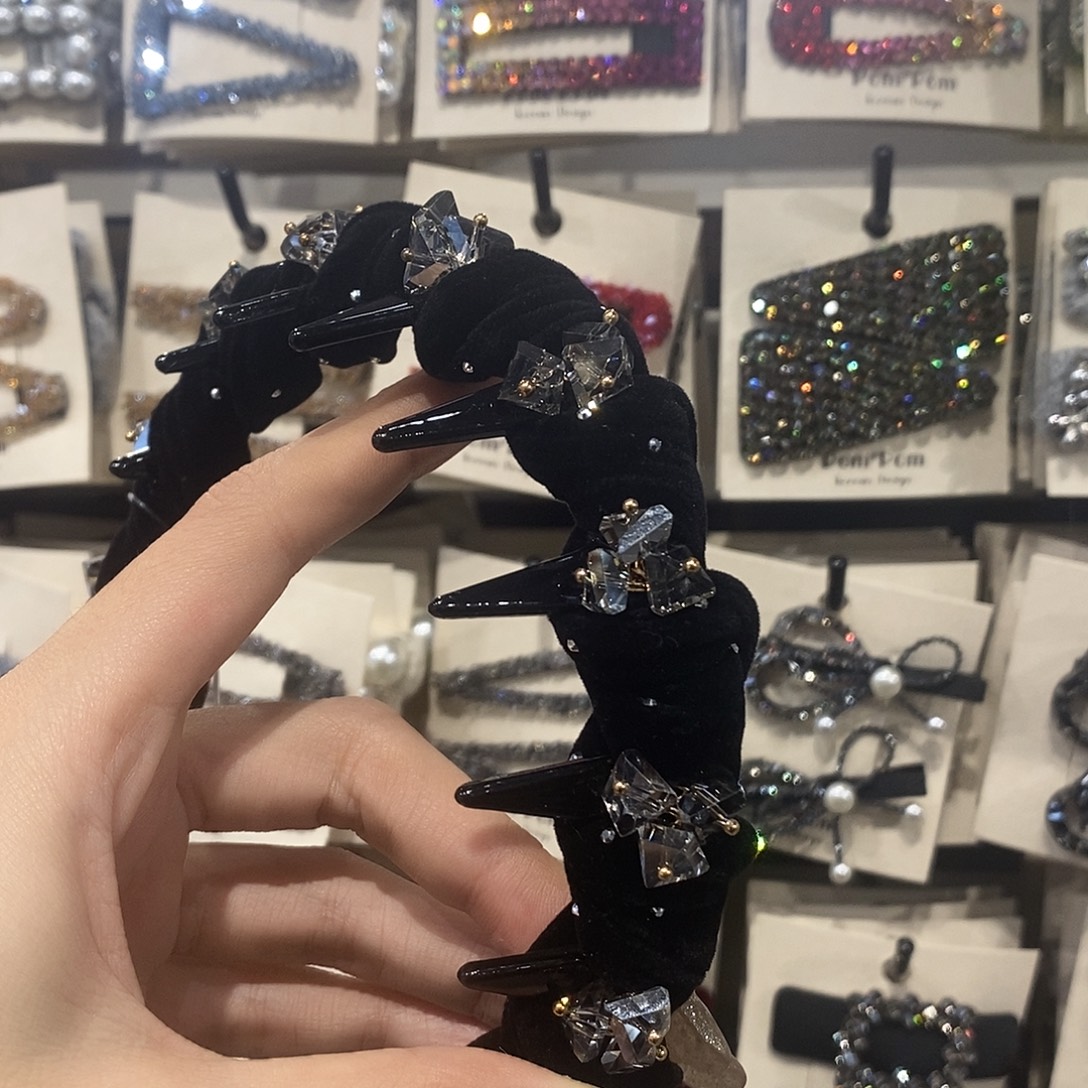 皮质铁合金倒插梳发箍