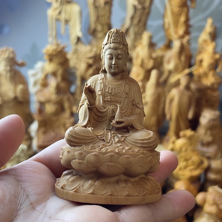 柏木（崖柏）坐莲观音高8公分