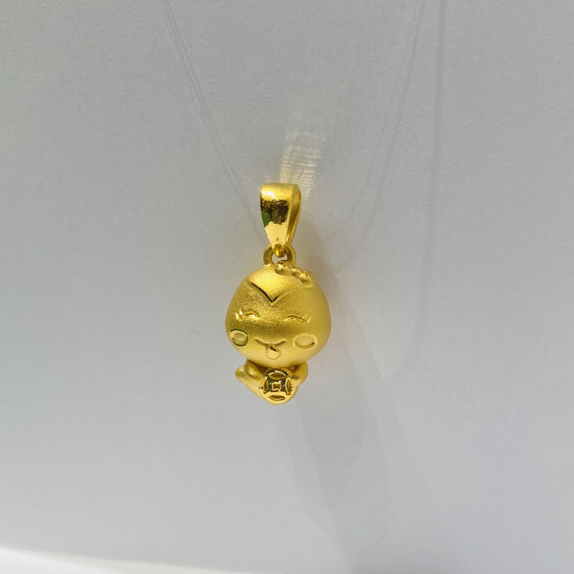 黄金足金3D硬金生肖蛇卡通吊坠挂坠可配绳